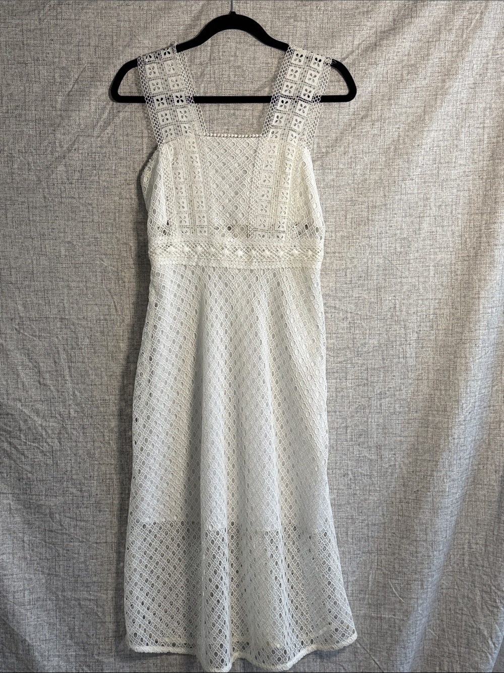 Sandro White Crochet Midi Dress